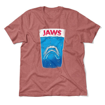 Jaws Teeth Men/Unisex T-Shirt in Heather Mauve color